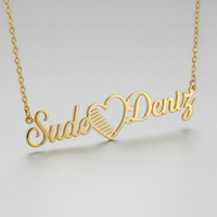 Cift İsimli Kalp Kolyesi Gorseli