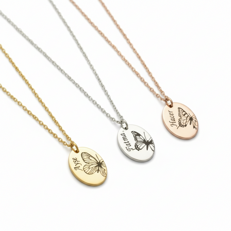 Kelebekli Doğum Ayı Gümüş Kolye