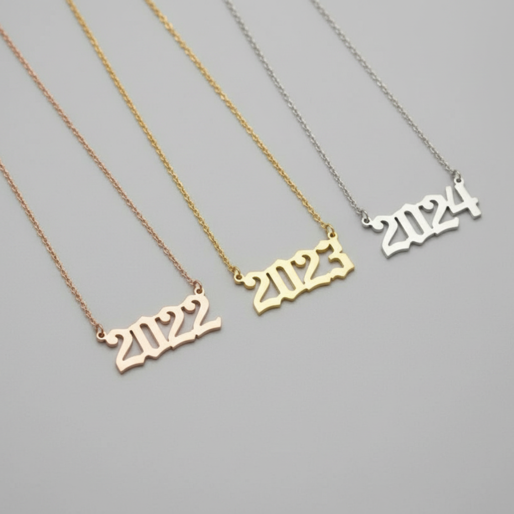 Modern Blok Harf Kolye