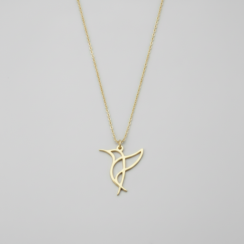 Minimalist Kuş Figürlü Kolye