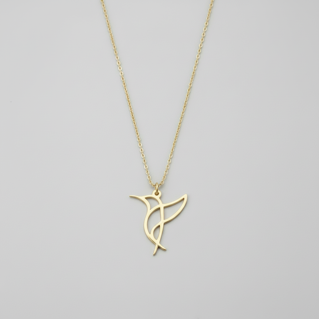 Minimalist Kuş Figürlü Kolye