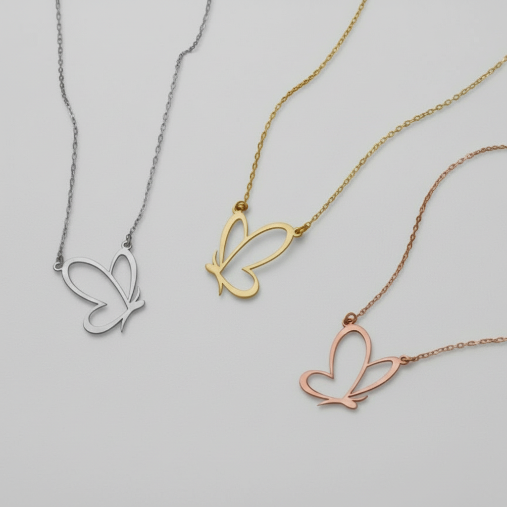 Minimal Kelebek Kolye