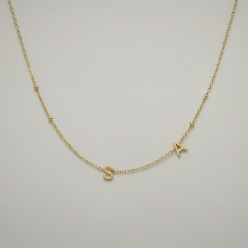 Toplu Zincirli (Satellite) Yandan Harf Kolye