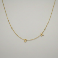 Toplu Zincirli (Satellite) Yandan Harf Kolye - Kişiye Özel Gorsel 1