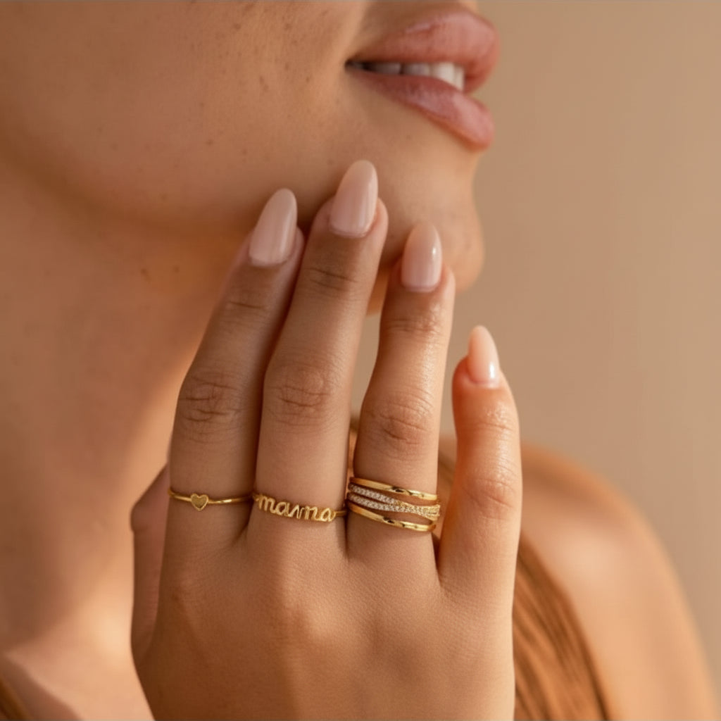 Navan 925 Ayar Gümüş Anneye Özel Yüzük (Gold, Silver) - Navan