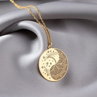 Navan 925 Ayar Gümüş Ay & Mandala Kolyesi (Gold, Silver ve Rose) - Navan