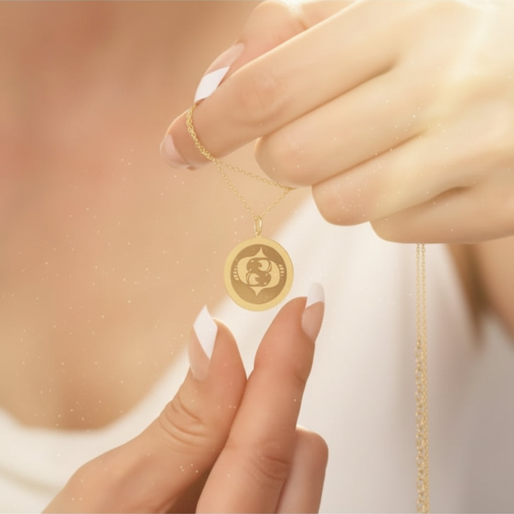 Navan 925 Ayar Gümüş Bütün Burçlar Madalyon Kolyesi (Gold, Rose ve Silver) - Navan