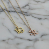 Navan 925 Ayar Gümüş Çift Harf Kolye – Gold, Rose ve Silver Seçenekleriyle - Navan