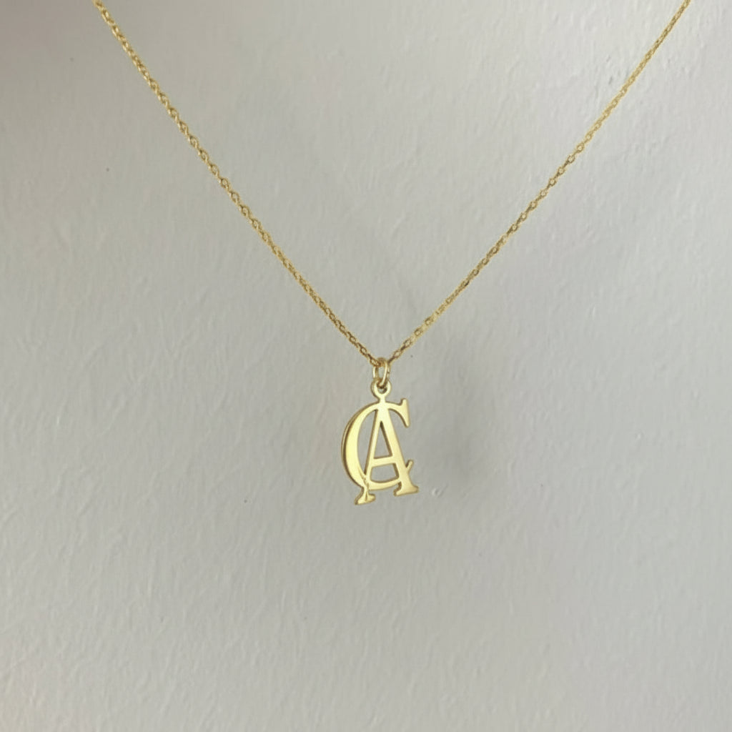 Navan 925 Ayar Gümüş Çift Harf Kolye – Gold, Rose ve Silver Seçenekleriyle - Navan