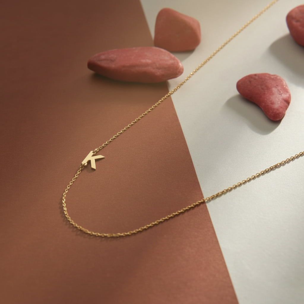 Navan 925 Ayar Gümüş Harf Kolye – Gold, Rose ve Silver Seçenekleriyle - Navan