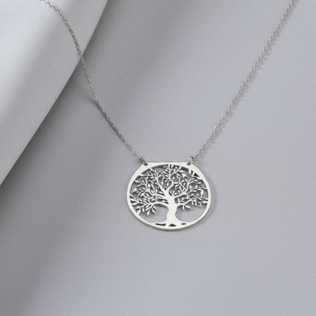 Navan 925 Ayar Gümüş Hayat Ağacı Kolye - Navan