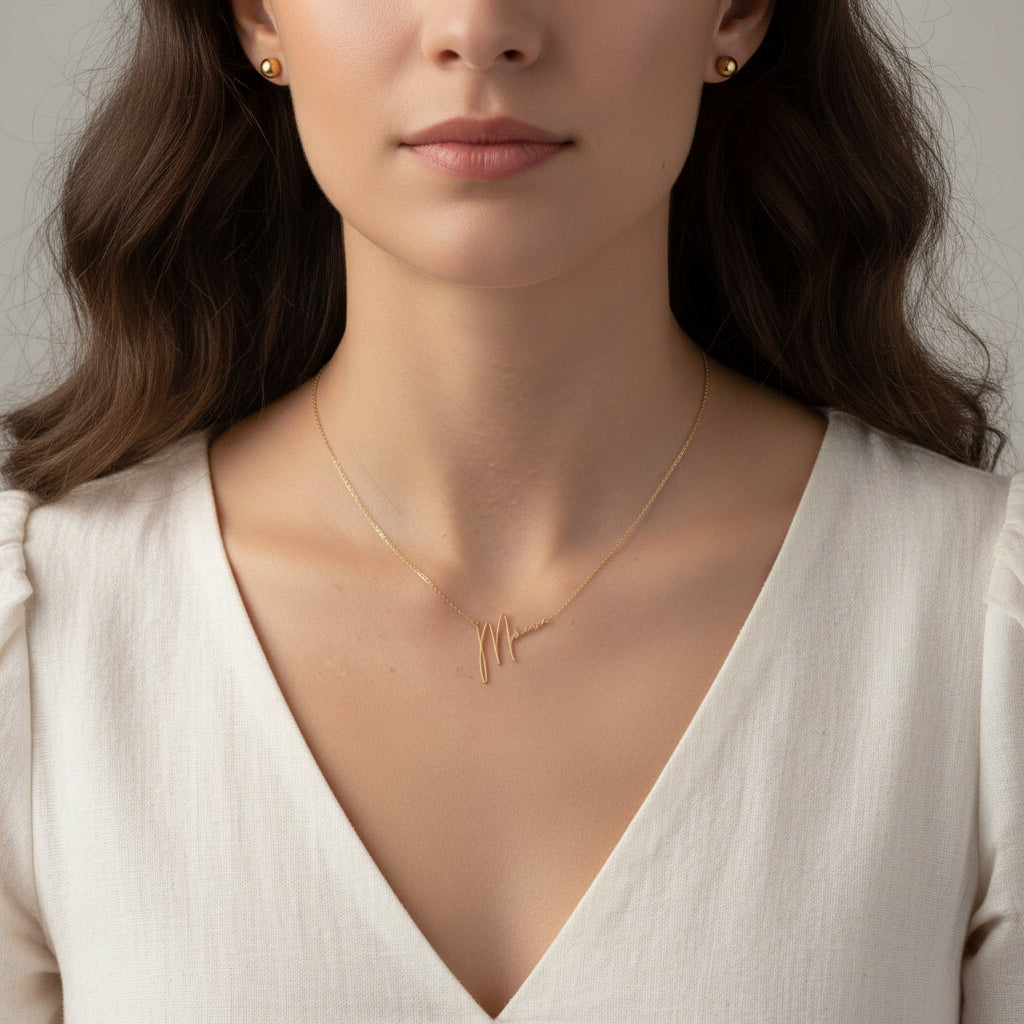 Navan 925 Ayar Gümüş Kişiye Özel El Yazısı İsim Kolyesi (Gold, Silver ve Rose) - Navan