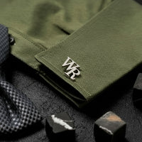 Navan 925 Ayar Gümüş Kol Düğmesi Damat Hediyesi ( Gold, Rose ve Silver ) - Kişiselleştirilebilir 2 Harfli (Gold) - Navan