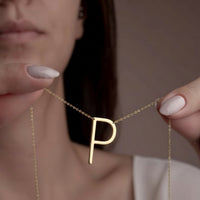 Navan 925 Ayar Gümüş Minimal Harf Kolyesi (Gold, Silver ve Rose) – Kişiye Özel - Navan