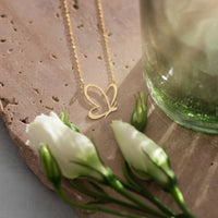 Navan 925 Ayar Gümüş Minimal Kelebek Kolye (Gold, Silver ve Rose) - Navan