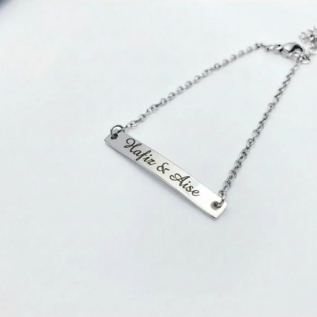 Navan 925 Ayar Gümüş Özel Tarihli Bileklik (Silver) – Kişiye Özel İsimli - Navan