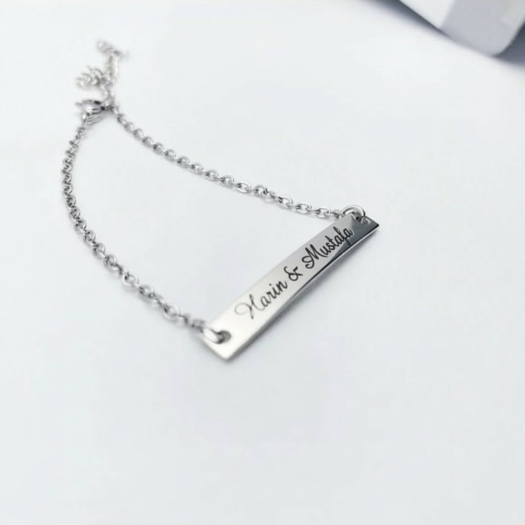 Navan 925 Ayar Gümüş Özel Tarihli Bileklik (Silver) – Kişiye Özel İsimli - Navan