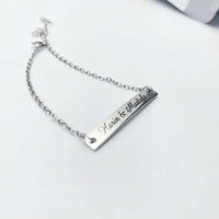 Navan 925 Ayar Gümüş Özel Tarihli Bileklik (Silver) – Kişiye Özel İsimli - Navan