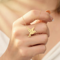 Navan 925 Ayar Gümüş Sinekkuşu Kolyesi (Gold, Silver ve Rose) - Navan