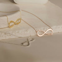 Navan 925 Ayar Gümüş Sonsuzluk İsimli Kolye (Gold, Silver ve Rose) - Navan