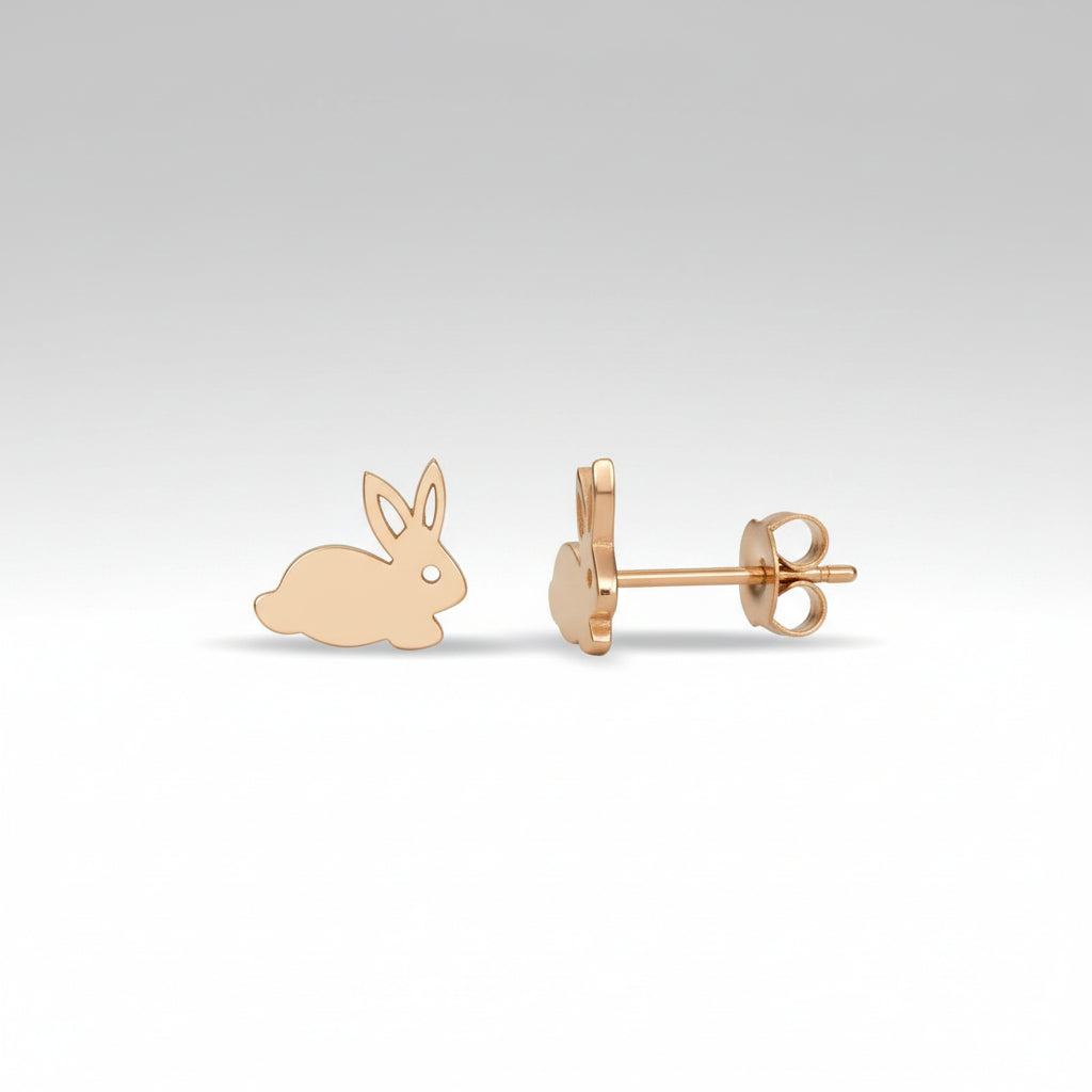 Navan 925 Ayar Gümüş Tavşan Küpesi (Gold , Rose , Silver) (Rose) - Navan