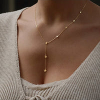 Navan 925 Ayar Gümüş Yıldız Zincir Kolye (Gold, Rose ve Silver) - Navan