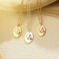 Navan 925 Ayar Kelebekli Doğum Ayı Gümüş Kolye ( Gold , Rose , Silver ) - Kişiselleştirilebilir İsimli - Navan