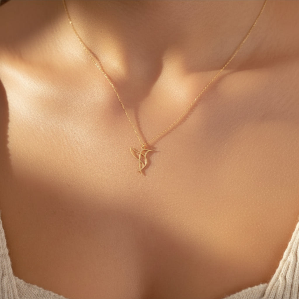 Navan 925 Ayar Minimalist Kuş Figürlü Kolye (Altın,Gümüş ve Rose Renkleriyle) - Navan