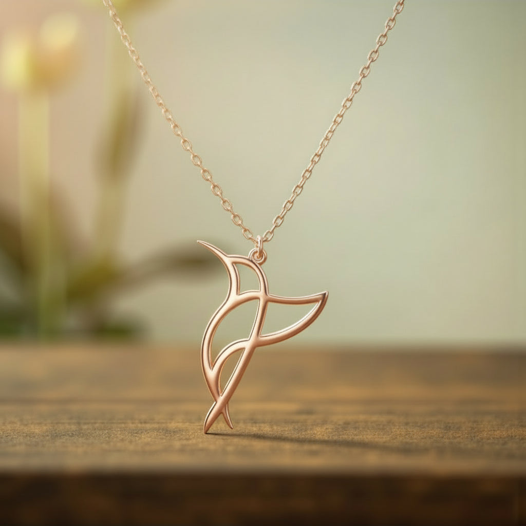 Navan 925 Ayar Minimalist Kuş Figürlü Kolye (Altın,Gümüş ve Rose Renkleriyle) - Navan