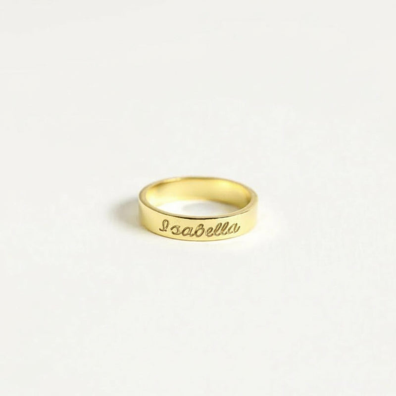 Navan Kalın İsim Yüzüğü • Kişiselleştirilebilir İsim Yüzüğü